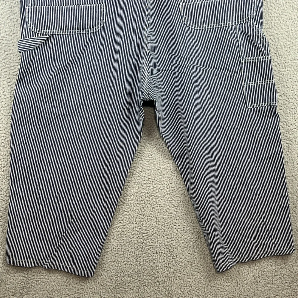 Key Hickory railroad Stripe Overalls Mens 42x28 (M: 42x23) Blue White Aristocrat